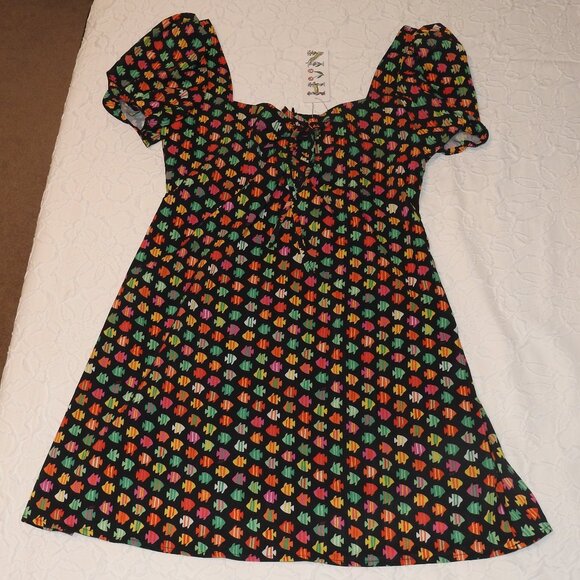 HVN Dylan Tropical Fish Print Minidress - Picture 4 of 9